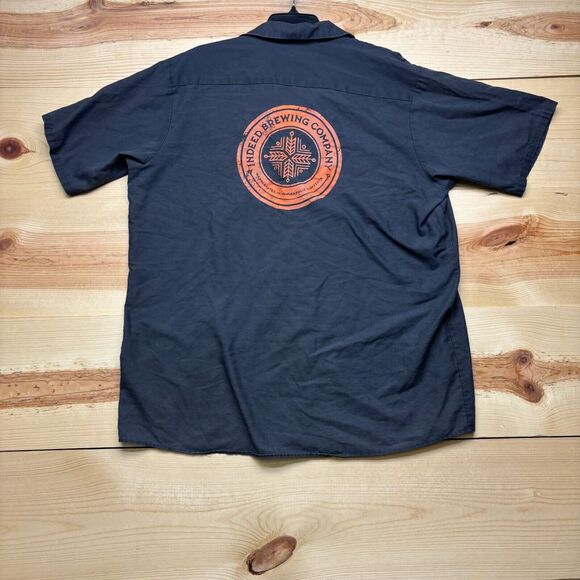 Indeed Brewing Company Mens XL Gray Button Up Short Sleeve Minneapolis Minnesota - Picture 12 of 15